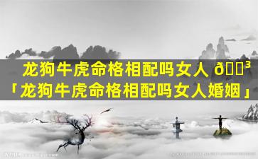 龙狗牛虎命格相配吗女人 🐳 「龙狗牛虎命格相配吗女人婚姻」